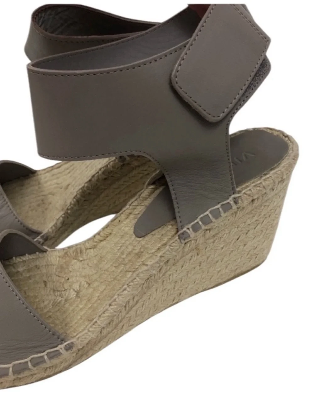VINCE Sophie Leather Wedge Espadrille Sandals